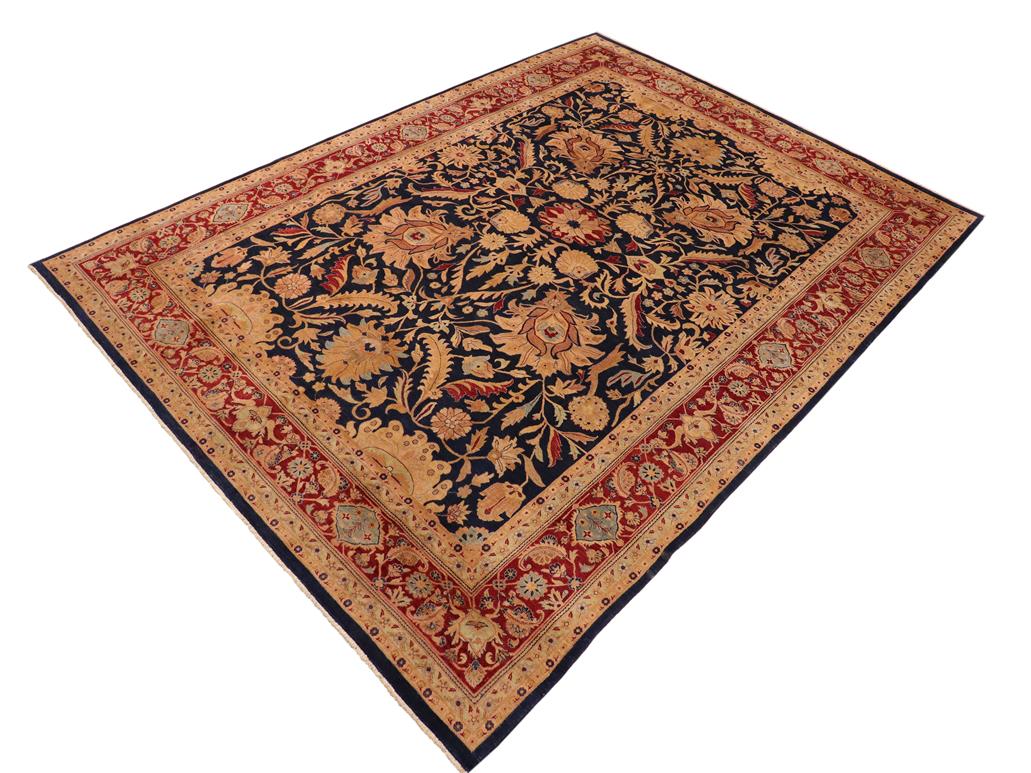 handmade Traditional Sultanabad Blue Red Hand Knotted RECTANGLE 100% WOOL area rug 10x14