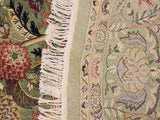 handmade Traditional Nagi Green Beige Hand Knotted ROUND 100% WOOL area rug 8x8
