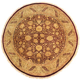 handmade Traditional Kashan Red Brown Hand Knotted ROUND 100% WOOL area rug 8x8