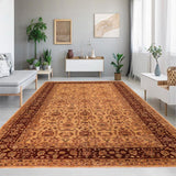 handmade Transitional Kafkaz Chobi Ziegler Lt. Gold Brown Hand Knotted RECTANGLE 100% WOOL area rug 10 x 16