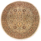 Antique Vegetable Dyed Kashan Hailey Taupe/Pink Wool Round - 7'10'' x 7'11''