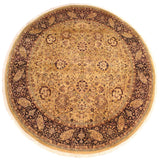 Antique Vegetable Dyed Kashan Brittani Gold/Red Wool Round - 7'11'' x 8'0''