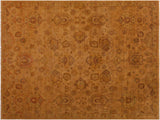 Turkish Knotted Istanbul Deb Gold/Gold Wool Rug - 8'1'' x 11'1''