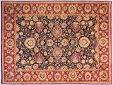 Antique Vegetable Dyed Agra Blue/Red Wool Rug - 10'1'' x 13'10''