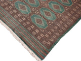 handmade Geometric Bokhara Lt. Green Lt. Brown Hand Knotted RECTANGLE 100% WOOL area rug 10x14