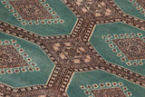 handmade Geometric Bokhara Light Green Light Brown Hand Knotted RECTANGLE 100% WOOL area rug 10x14