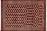handmade Geometric Bokhara Red Light Brown Hand Knotted RECTANGLE 100% WOOL area rug 10x12