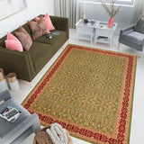 handmade Transitional Kafkaz Chobi Ziegler Green Red Hand Knotted RECTANGLE 100% WOOL area rug 12 x 18