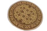 A02811, 5 7"x 5 8",Traditional                   ,6x6,Beige,RUST,Hand-knotted                  ,Pakistan   ,100% Wool  ,Round      ,652671148767