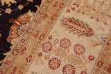 handmade Traditional Kafkaz Chobi Ziegler Aubergine Ivory Hand Knotted RECTANGLE 100% WOOL area rug 12 x 15