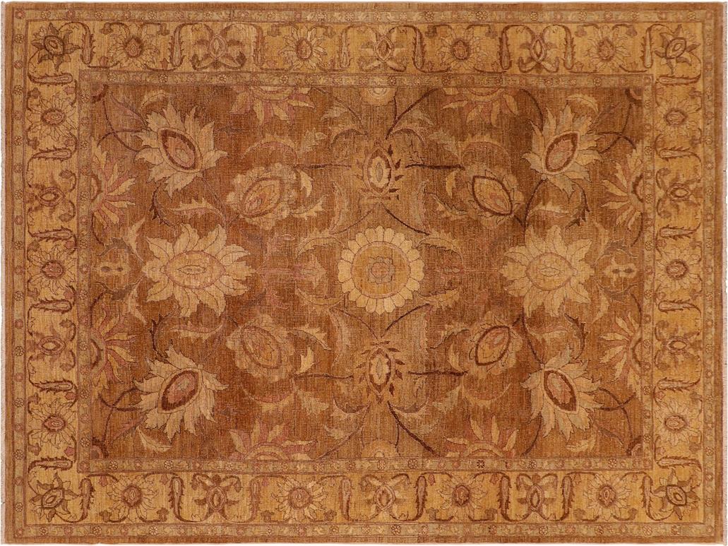 handmade Traditional Antique Gold Lt. Gold Hand Knotted RECTANGLE 100% WOOL area rug 8x10