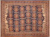 Antique Lavastone Low-Pile Sharika Blue/Beige Wool Rug - 6'1'' x 9'0''