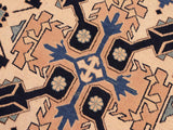handmade Geometric Kargahi Beige Blue Hand Knotted RECTANGLE 100% WOOL area rug 6x9