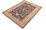 handmade Traditional Kafkaz Chobi Ziegler Blue Tan Hand Knotted RECTANGLE 100% WOOL area rug 6 x 9