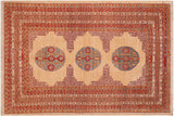 handmade Traditional Kafkaz Chobi Ziegler Beige Rust Hand Knotted RECTANGLE 100% WOOL area rug 6 x 8