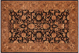 Bohemien Ziegler Agustina Black Brown Hand-Knotted Wool Rug - 6'3'' x 8'10''
