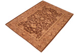 handmade Traditional Kafkaz Chobi Ziegler Brown Tan Hand Knotted RECTANGLE 100% WOOL area rug 6 x 9