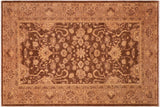 Shabby Chic Ziegler Wanita Brown Tan Hand-Knotted Wool Rug - 6'2'' x 9'0''