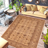 handmade Transitional Kafkaz Chobi Ziegler Beige Brown Hand Knotted RECTANGLE 100% WOOL area rug 6 x 9