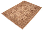 handmade Traditional Kafkaz Chobi Ziegler Beige Brown Hand Knotted RECTANGLE 100% WOOL area rug 6 x 9