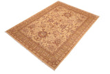 handmade Traditional Kafkaz Chobi Ziegler Tan Brown Hand Knotted RECTANGLE 100% WOOL area rug 6 x 10