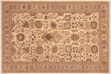 Bohemien Ziegler Nancee Tan Beige Hand-Knotted Wool Rug - 6'2'' x 8'10''