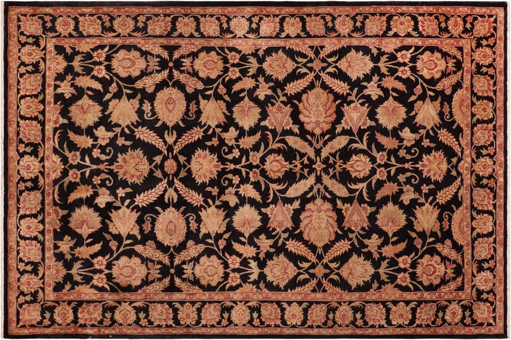 handmade Transitional Kafkaz Black Red Hand Knotted RECTANGLE 100% WOOL area rug 6x9