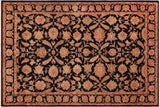 Oriental Ziegler Thomasin Black Red Hand-Knotted Wool Rug - 6'4'' x 9'1''