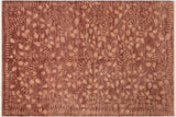 Chic Ziegler Mechelle Brown Tan Hand-Knotted Wool and Silk Rug - 6'1'' x 9'0''