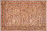 Classic Ziegler Leandra Tan Brown Hand-Knotted Wool Rug - 6'3'' x 9'4''