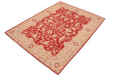 handmade Traditional Kafkaz Chobi Ziegler Red Tan Hand Knotted RECTANGLE 100% WOOL area rug 6 x 9