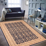 handmade Transitional Kafkaz Chobi Ziegler Blue Gold Hand Knotted RECTANGLE 100% WOOL area rug 6 x 9