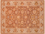 Turkish Knotted Istanbul Zula Brown/Blue Wool Rug - 6'1'' x 9'1''