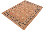 handmade Traditional Kafkaz Chobi Ziegler Rose Blue Hand Knotted RECTANGLE 100% WOOL area rug 6 x 9