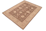 handmade Traditional Kafkaz Chobi Ziegler Brown Tan Hand Knotted RECTANGLE 100% WOOL area rug 6 x 9