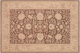 Shabby Chic Ziegler Lorretta Brown Tan Hand-Knotted Wool Rug - 6'0'' x 8'10''