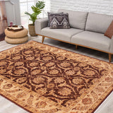 handmade Traditional Kafkaz Chobi Ziegler Brown Tan Hand Knotted RECTANGLE 100% WOOL area rug 6 x 9