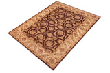 handmade Traditional Kafkaz Chobi Ziegler Brown Tan Hand Knotted RECTANGLE 100% WOOL area rug 6 x 9