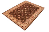 handmade Traditional Kafkaz Chobi Ziegler Brown Beige Hand Knotted RECTANGLE 100% WOOL area rug 6 x 9