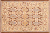 handmade Transitional Kafkaz Chobi Ziegler Brown Beige Hand Knotted RECTANGLE 100% WOOL area rug 6 x 9