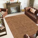 handmade Traditional Kafkaz Chobi Ziegler Brown Gold Hand Knotted RECTANGLE 100% WOOL area rug 6 x 9