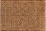 Oriental Ziegler Liana Brown Gold Hand-Knotted Wool Rug - 5'10'' x 8'11''
