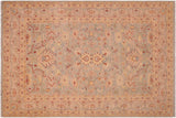 Bohemien Ziegler Iliana Green Tan Hand-Knotted Wool Rug - 6'1'' x 8'10''