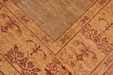 Handmade Kafakz Chobi Ziegler Modern Contemporary Tan Beige Hand Knotted Rectangel Hand Knotted 100% Vegetable Dyed wool area rug 6 x 9