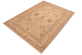 handmade Traditional Kafkaz Chobi Ziegler Tan Blue Hand Knotted RECTANGLE 100% WOOL area rug 6 x 9