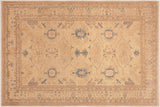 Shabby Chic Ziegler Emogene Tan Blue Hand-Knotted Wool Rug - 5'11'' x 8'10''