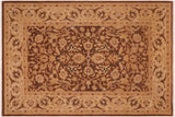 Oriental Ziegler Ocie Brown Tan Hand-Knotted Wool Rug - 6'2'' x 9'1''