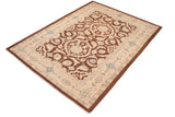 handmade Traditional Kafkaz Chobi Ziegler Brown Tan Hand Knotted RECTANGLE 100% WOOL area rug 6 x 9