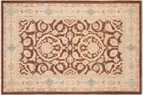 Bohemien Ziegler Marry Brown Tan Hand-Knotted Wool Rug - 5'11'' x 9'0''