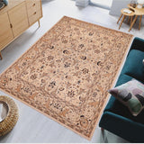 handmade Traditional Kafkaz Chobi Ziegler Beige Tan Hand Knotted RECTANGLE 100% WOOL area rug 9 x 12